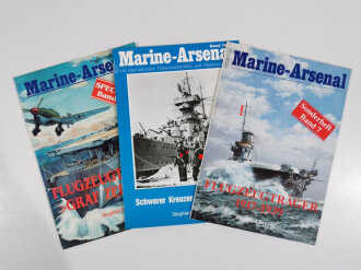 3 Ausgaben "Marine Arsenal," alle leicht gebraucht