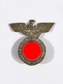 Nationalsozialistische Deutsche Arbeiterpartei ( NSDAP ) Sympathisantenabzeichen, Hakenkreuz schwarz emailliert, Nadel abgebrochen, Höhe 21mm