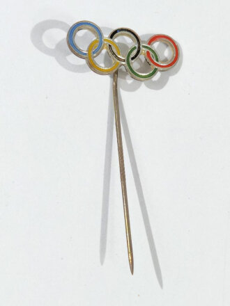 Olympiade 1936, Olympische Ringe als Anstecknadel, Breite 24mm