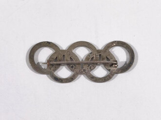 Olympiade 1936, Olympische Ringe als Anstecknadel, Breite...