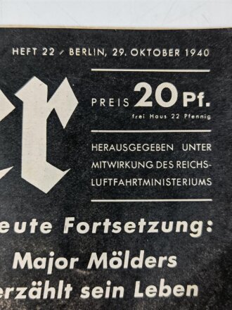 Der Adler "Heute Fortsetzung: Major Mölders erzählt sein Leben", 29. Oktober 1940