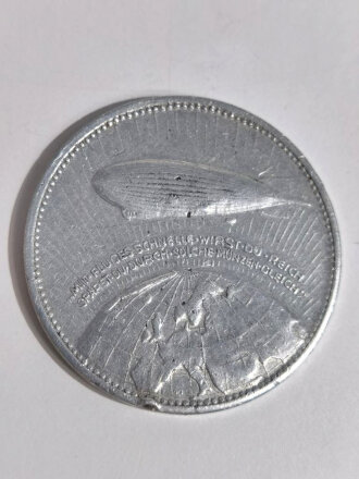 Zeppelin / Luftschiff Medaille aus Leichtmetall,...