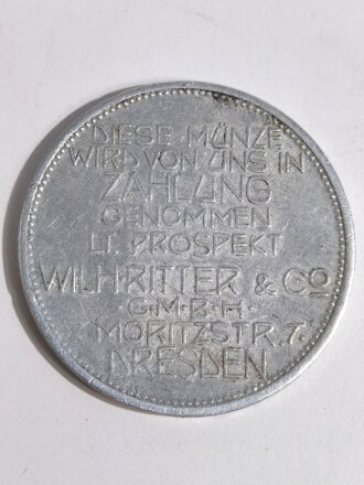 Zeppelin / Luftschiff Medaille aus Leichtmetall, Durchmesser 40mm