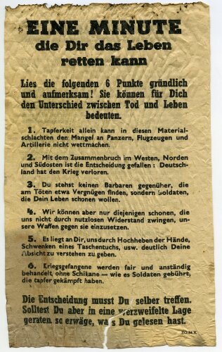 USA 2. Weltkrieg, "Eine Minute die Dir das Leben...