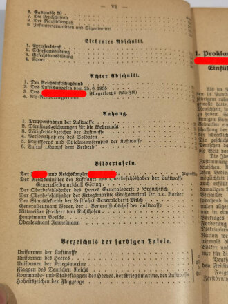 "Der Dienstunterricht in der Luftwaffe", Jahrgang 1939, 290 Seiten, gebraucht,  ca. DIN A5