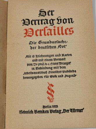 "Der Vetrag von Versailles", datiert 1933 30...