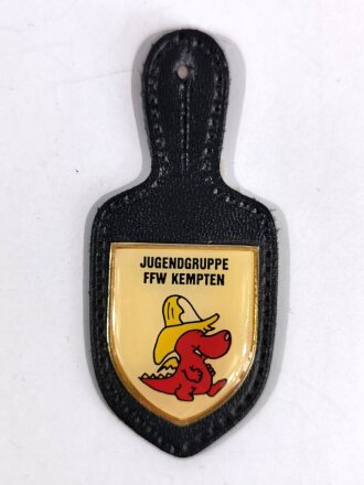 Brustanhänger. Jugendfeuerwehr / Jugendgruppe Kempten, Rückseitig mit Kleberesten