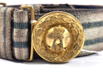 Sachsen, Feldbinde für Offiziere , Monogramm König Albert von Sachsen (reg. von 1872 bis 1902). getragenes Stück in gutem Zustand, Gesamtlänge 127cm