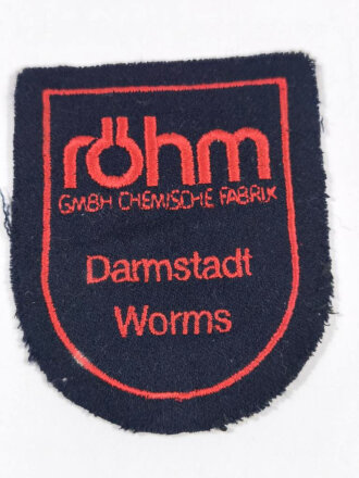 Ärmelabzeichen Werkfeuerwehr Röhm Chemische Fabrik Darmstadt Worms
