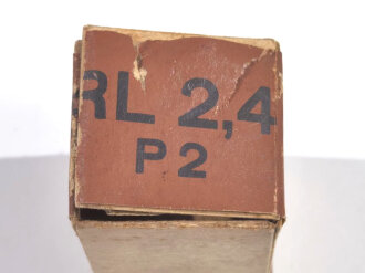 Original verpackte Röhre RL 2,4 P2 der Wehrmacht, Funktion nicht geprüft