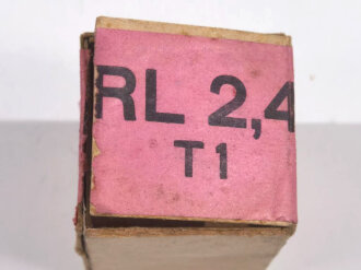 Original verpackte Röhre Lorenz RL 2,4 T1 der Wehrmacht, Funktion nicht geprüft