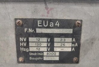 Umformersatz E.U.a4 Baujahr 1945 für Panzerfunkgeräte. Funktion nicht geprüft