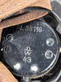 Luftwaffe Fernhörer L 38116 mit Kehlkopfmikrofon und Umschalter  für Flak Abfrageeinrichtung, Funktion nicht geprüft