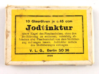 Pack "Jodtinktur" datiert 1938, nur für DEKORATIONSZWECKE
