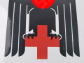 Deutsches Rotes Kreuz,  Emailleschild in gutem Gesamtzustand, an den Ecken und Kanten leicht defekt. Maße 49 x 49cm. Kellerfund , direkt vom Haushaltsauflöser