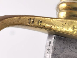 Preussen, Infanterie Faschinenmesser Modell 1852, ohne Scheide,Truppenstempel auf Parierstange 18.Infanterie Regiment,11.Companie, Abnahmestempel FW 50 mit Krone, Herstellermarke P.D.L.