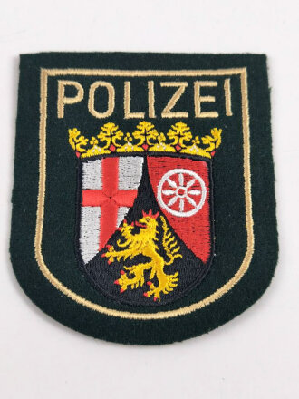 Ärmelabzeichen Polizei Rheinland- Pfalz für den Dienstanzug, Rückseitig mit Kleberesten