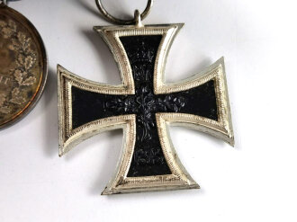 Ordenspange eines tapferen Hessen, Eisernes Kreuz 2.Klasse 1914, Allgemeines Ehrenzeichen  " Für Tapferkeit"