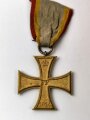 Mecklenburg-Schwerin Militärverdienstkreuz 2. Klasse 1914, Buntmetall vergoldet, an Band