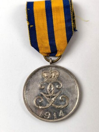 Schwarzburg-Rudolstadt-Sonderhausen Gemeinsam,  Silberne Medaille Verdienst im Kriege 1914, am Band