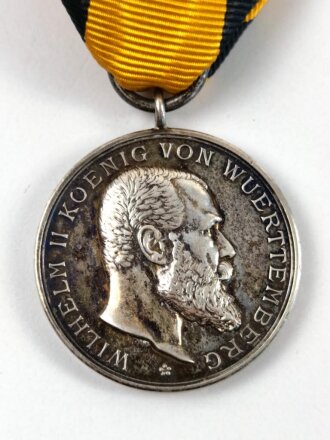 Württemberg,  Silberne Militärverdienstmedaille König Wilhelm II. 1892 - 1918, am Band