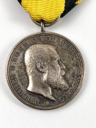 Württemberg,  Silberne Militärverdienstmedaille König Wilhelm II. 1892 - 1918, am Band