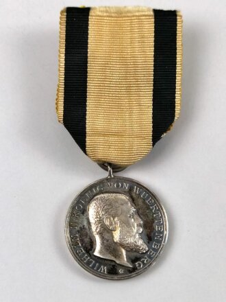 Württemberg,  Silberne Militärverdienstmedaille König Wilhelm II. 1892 - 1918, am Band