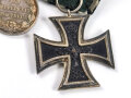 Württemberg, Ordenspange Eisernes Kreuz 2.Klasse 1914,  Silberne Militärverdienstmedaille König Wilhelm II. 1892 - 1918, Ehrenkreuz für Frontkämpfer