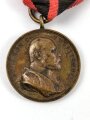 Württemberg,  Bronzene Erinnerungsmedaille zum 25. Regierungsjubiläum König Karl 1889, am Band