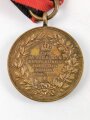 Württemberg,  Bronzene Erinnerungsmedaille zum 25. Regierungsjubiläum König Karl 1889, am Band