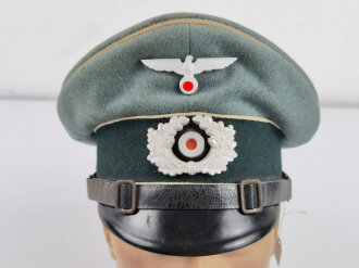 Heer, Schirmmütze für Mannschaften der Infanterie , getragenes Stück eines Hersteller aus Ingolstadt, relativ kleine Mütze