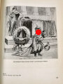 "Tat gegen Tinte" - Hitler in der Karikatur - Neue Folge, Ein Bildsammelwerk von Ernst Hanfstaengl, Eigentumsvermerk von 1934. Einband beschädigt, Stockfleckig