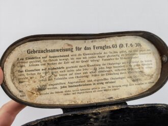 1.Weltkrieg, Behälter aus Ersatzmaterial ( Sperrholz ) für Doppelfernrohr DF03 von Goerz Berlin. Guter Gesamtzustand