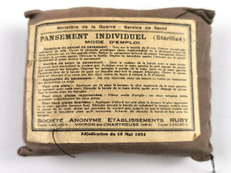 Frankreich 2.Weltkrieg, Verbandpäckchen " Pansement Individuel", datiert 1934