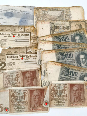 Inhalt einer Geldbörse aus der Zeit des 2.Weltkrieg....