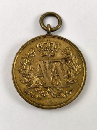 Sachsen Königreich, Dienstauszeichnung 1. Klasse für 21 Jahre goldene Medaille 1878. Buntmetall vergoldet, Spangenstück ?