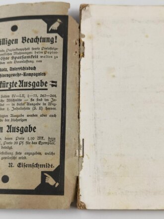 1.Weltkrieg " Unterrichtsbuch für die Maschinengewehr Kompagnien Gerät 08" Berlin 1918 mit 269 Seiten