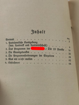 "Das Programm der NSDAP"  und seine weltanschaulichen Grundgedanken von 1933. Guter Zustand