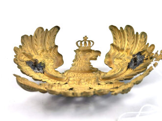 Preussen, Emblem für eine Pickelhaube für Offiziere. Guter Zustand, Abstand der Gewindestangen 76mm