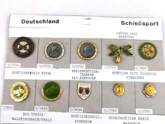 Deutschland nach 1945, Sammlung 25 Stück Nadeln zum Thema " Schießsport"