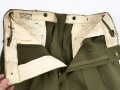 U.S. 1952 dated trousers Model 1951, field, wool. size short medium. Unused