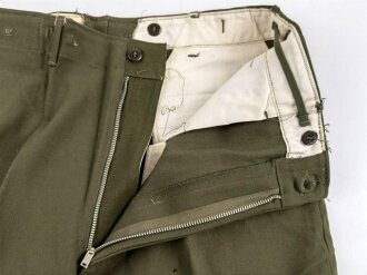 U.S. 1952 dated trousers Model 1951, field, wool. size short medium. Unused