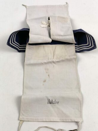 Kriegsmarine Hemdenkragen, so zum blauen Hemd und auf Befehl auch zum Arbeitshemd getragen. Stärker getragen