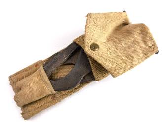 British 1952 dated folding wire cutter in  canvas pouch