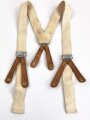 British 1945 dated white cotton braces. Used, good condition