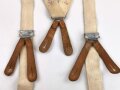 British 1945 dated white cotton braces. Used, good condition