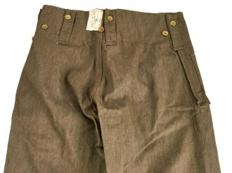 British 1940 dated Denim trousers, Size 5. Unissued