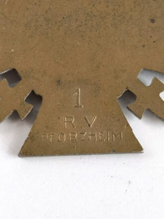 Ehrenkreuz für Frontkämpfer an Einzelspange, Hersteller 1 R.V. Pforzheim