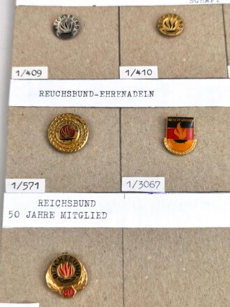 Deutschland nach 1945, Sammlung von 9 Stück diverse Abzeichen vom " Reichsbund der Kriegs- u. Zivilbeschädigten"