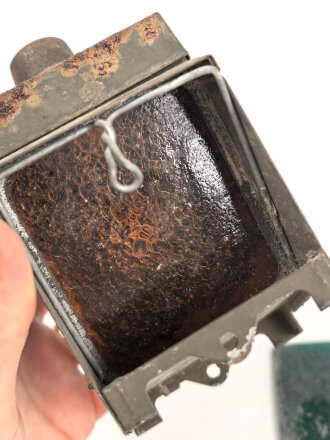 British WWII Army Lamp Electric Traffic No 2. Original paint, uncleaned, untested